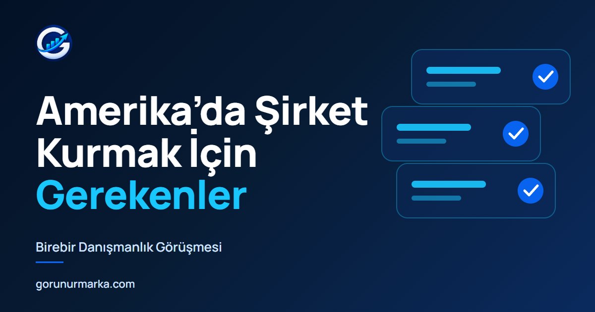 Amerika’da şirket kurmak için gerekenler