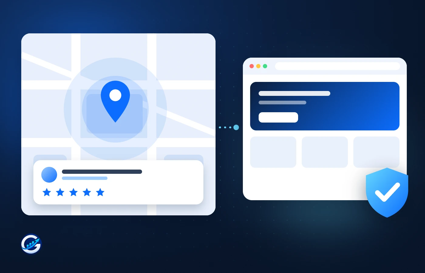 Google ve Haritalar yorumlarının yerel işletme görünürlüğündeki rolünü gösteren görsel